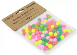 Dekoracje pompony 1cm fluo mix kolorów