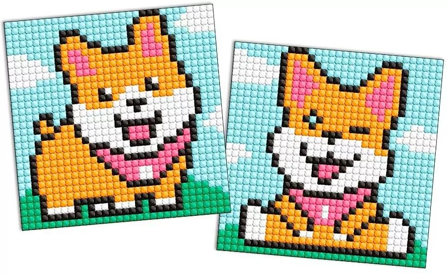 Diamentowa mozaika Kids magnes - Zabawne psy 9x9cm - tantis.pl