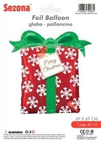 Balon Boże Narodzenie Prezent 49x69cm - tantis.pl