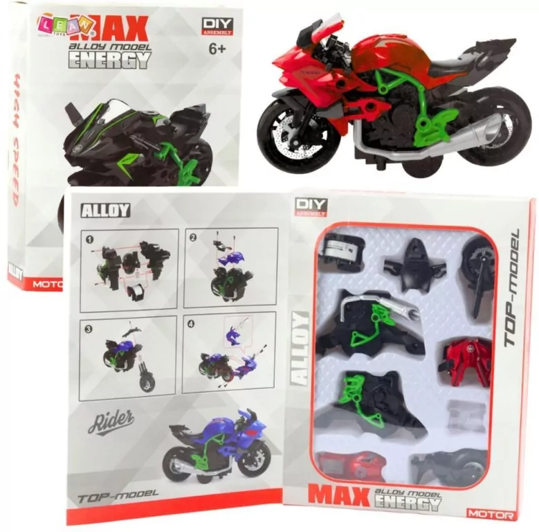Motocykl do skręcania metalowy 1:14 - tantis.pl