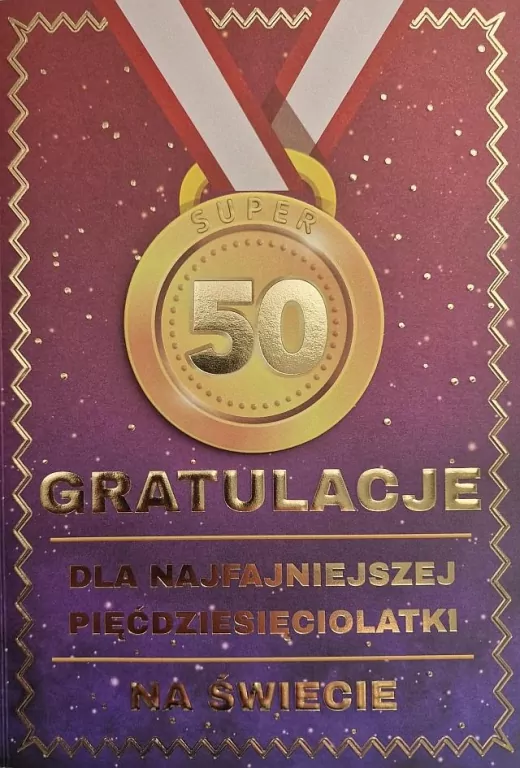 Karnet Urodziny 50 medal damskie - tantis.pl