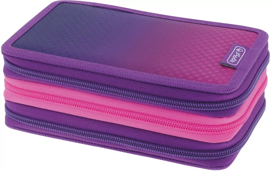 Piórnik 31 części potrójny różowy/fioletowy - tantis.pl