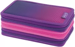 Piórnik 31 części potrójny różowy/fioletowy