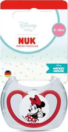 NUK. Perfect Match. Smoczek z silikonowym smoczkiem. 2 sztuki. Miki. Czerwony - tantis.pl