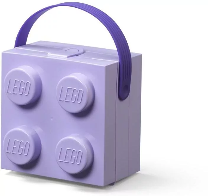 LEGO(R) pojemnik klocek z rączką czwórka lawendowy - tantis.pl