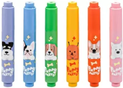 Zakreślacze mini Puppy Party 6 kolorów M&G