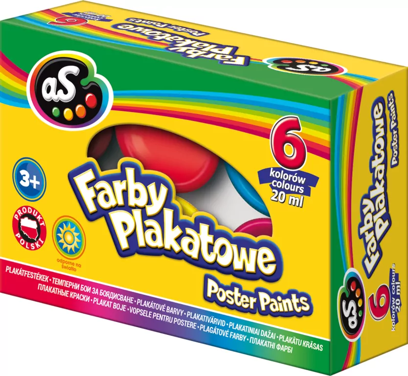 Farby plakatowe 20ml. 6 kolorów - tantis.pl