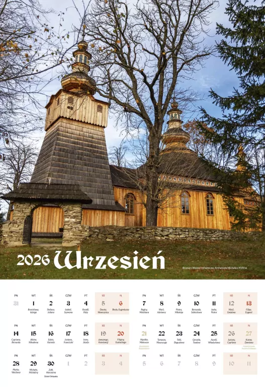 Kalendarz Cerkwie łemkowskie 2026 - tantis.pl