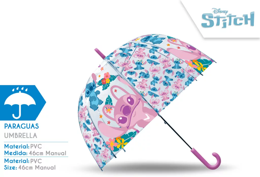 Parasolka przezroczysta Stitch 19cali ST00085 - tantis.pl