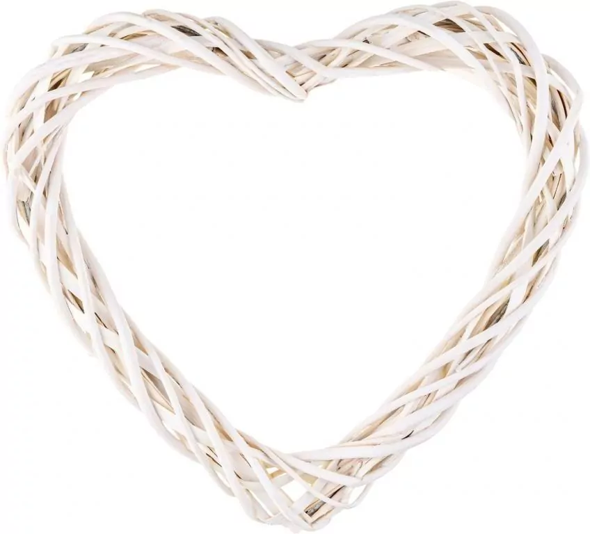 Serce wiklinowe białe 30cm - tantis.pl