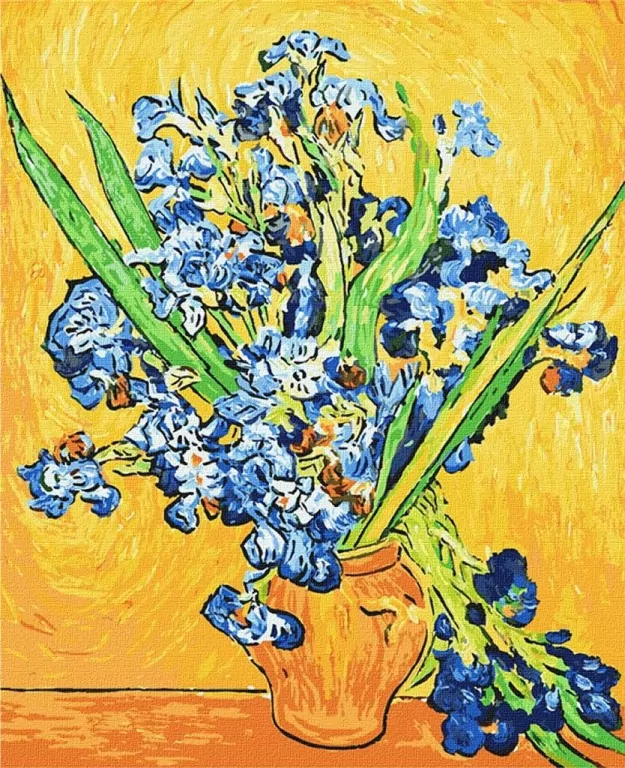 Malowanie po numerach - Wazon z irysami 40x50 - tantis.pl
