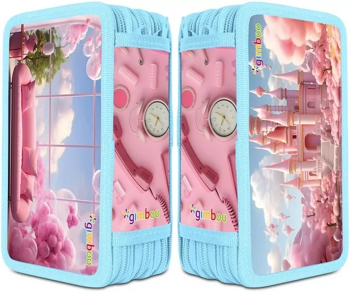 Piórnik szkolny z wyposażeniem różowy - tantis.pl