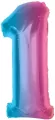 Balon foliowy cyfra 1 tęczowa Smart 92cm - tantis.pl