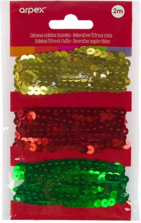 Cekinowa ozdobna tasiemka 3 szt. - tantis.pl