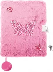 Pamiętnik A5/96K z kłódką 3D Shiny butterfly