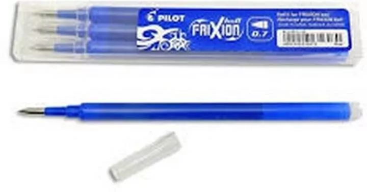 Wkłady do pióra kulkowego Pilot Frixion, 0.7 mm, niebieskie. 3 sztuki - tantis.pl