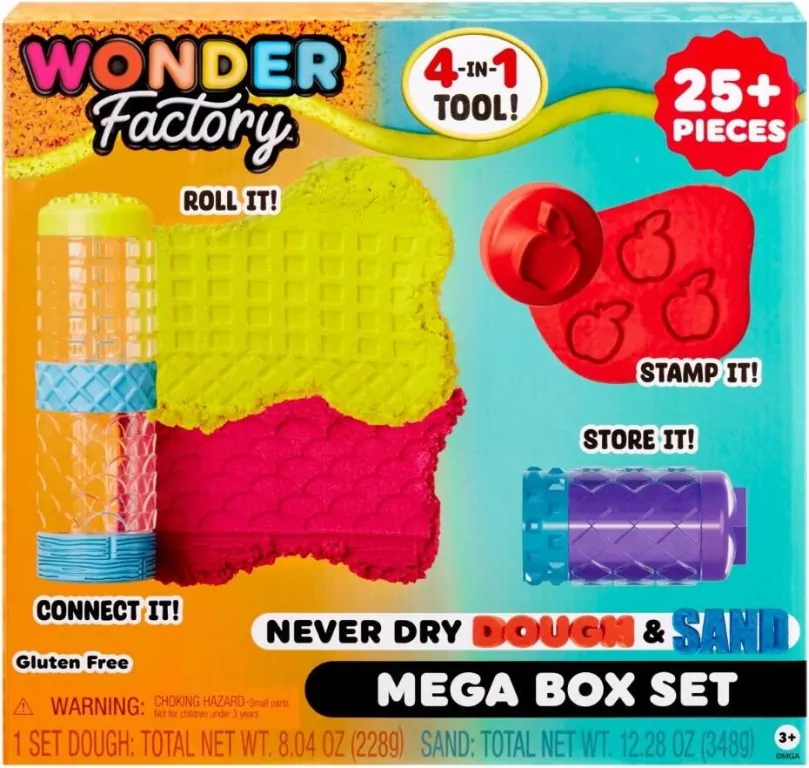 Wonder Factory Never Dry Dough&Sand Mega Box - tantis.pl