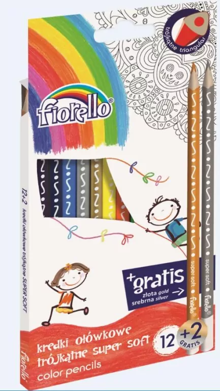 Kredki ołówkowe, trójkątne. Soft, 12 kolorów - tantis.pl