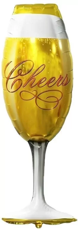 Balon foliowy Kieliszek złoty Cheers 22x73cm - tantis.pl