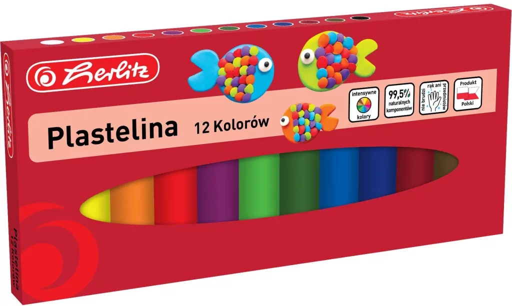 Herlitz. Plastelina, 12 kolorów - tantis.pl