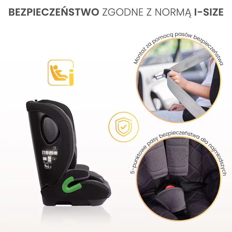 Caretero Fotelik Vivo grafitowy (76-150cm) - tantis.pl