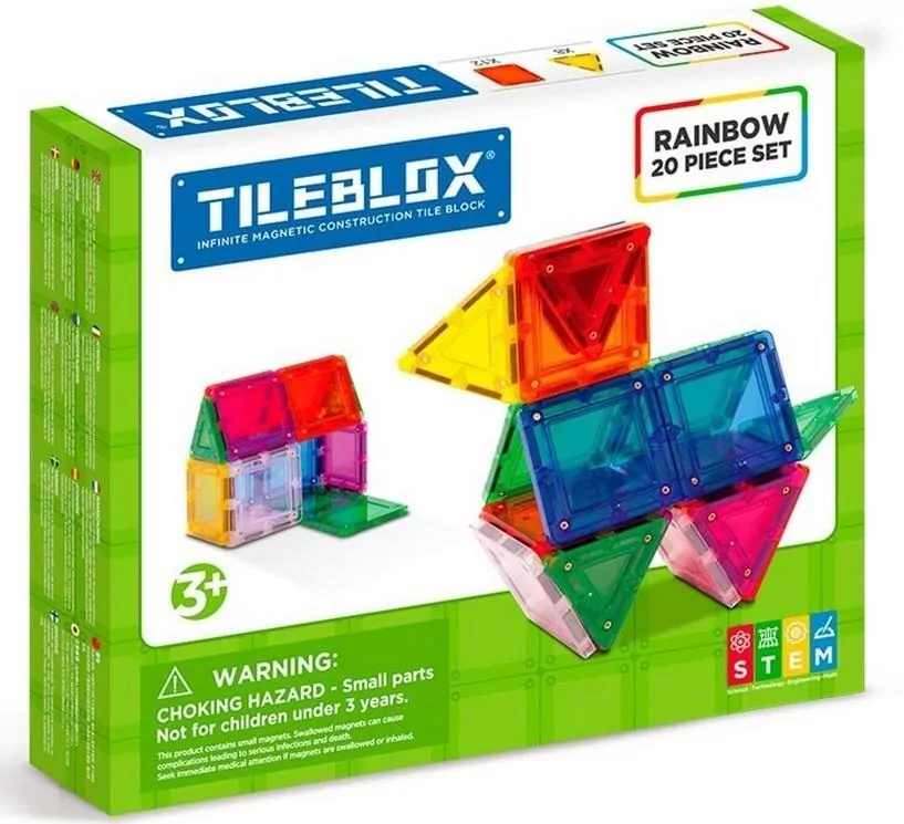 Tileblox zestaw tęczowy, 20 elementów - tantis.pl