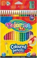 Kredki colorino kids ołówkowe trójkątne z temperówką 18 kolorów - tantis.pl