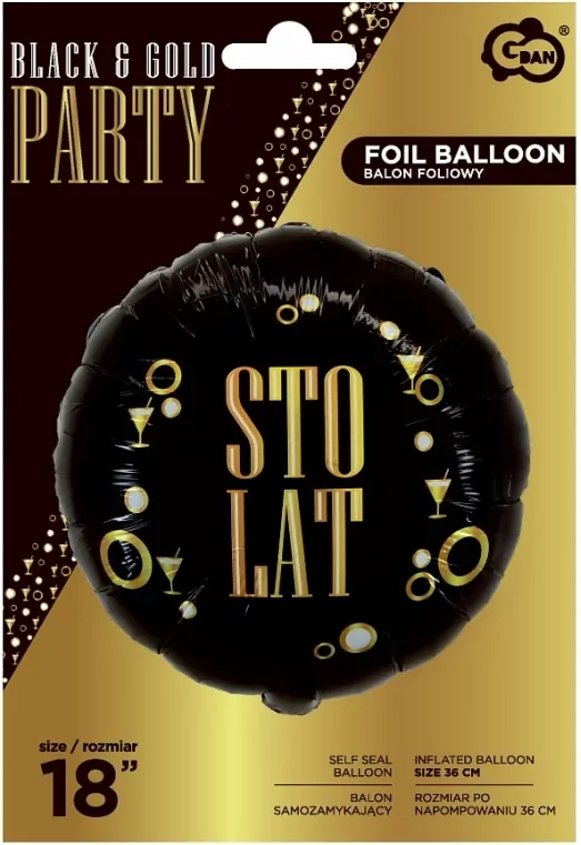 Balon foliowy Sto Lat 46cm - tantis.pl