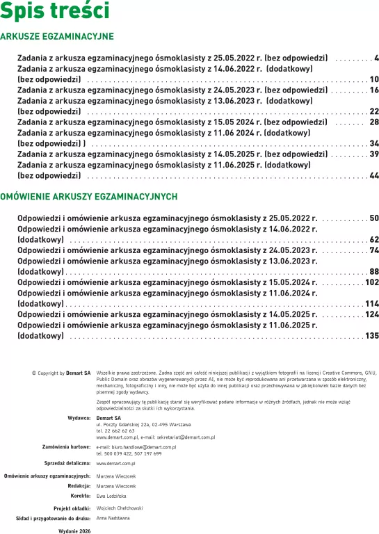 Arkusze egzaminacyjne Matematyka dla 8-klasisty - tantis.pl