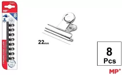 Klipsy biurowe metalowe srebrne 22mm