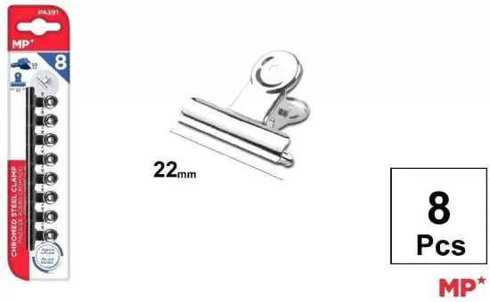 Klipsy biurowe metalowe srebrne 22mm