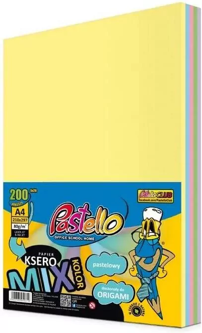 Papier ksero A4 80g 5 kolorów 200 arkuszy pastel - tantis.pl