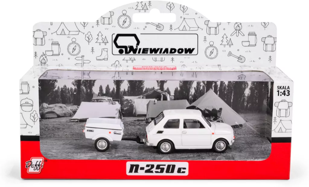 Fiat 126p + przyczepa Niewiadów Krótka biały - tantis.pl