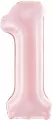 Balon foliowy cyfra 1 86cm jasny różowy - tantis.pl