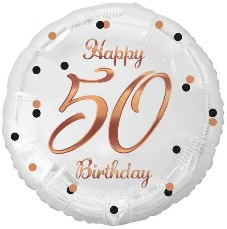 Balon foliowy B&C Happy 50 Birthday 45cm - tantis.pl