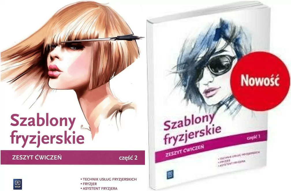 Pakiet: Szablony fryzjerskie. Zeszyt ćwiczeń. Część 1-2. WSiP - tantis.pl