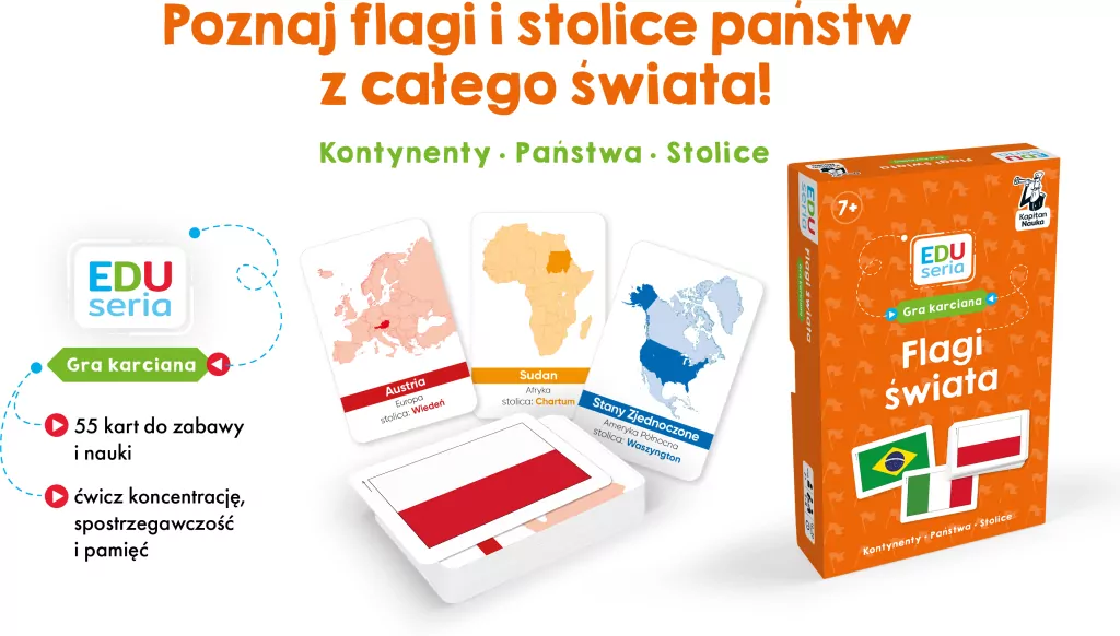 Kapitan Nauka EDUseria. Flagi świata. Gra karciana - tantis.pl