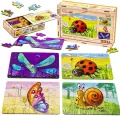Puzzle drewniane 4w1 owady - tantis.pl