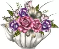 Karnet Swarovski kwadrat CL0329 Kwiaty w imbryku - tantis.pl