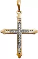 Krzyżyk cyrkonie pozłacany 28x22mm - tantis.pl