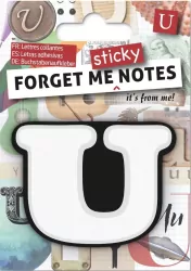 Forget me notes. Karteczki samoprzylepne. Litera U