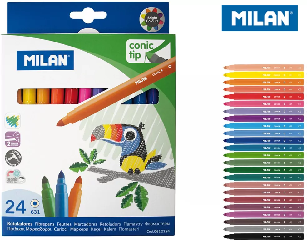 Flamstry ze stożkową końcówką 24 kolory MILAN - tantis.pl