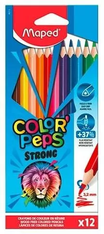 Kredki Colorpeps Strong trójkątne 12 kolorów - tantis.pl