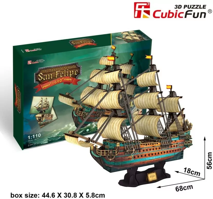 Puzzle 3D Żaglowiec San Felipe - tantis.pl