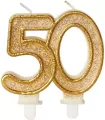 Świeczka urodzinowa 50 złoty brokat - tantis.pl