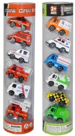 Pojazdy w tubie. Mix, 6 sztuk - tantis.pl