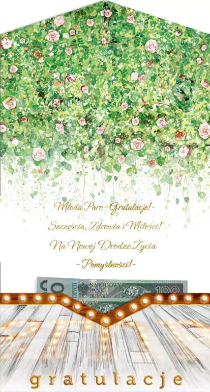 Karnet KW ślub Napis boho - tantis.pl