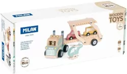 Zabawka drewniana Koła w drodze 4 pojazdy MILAN