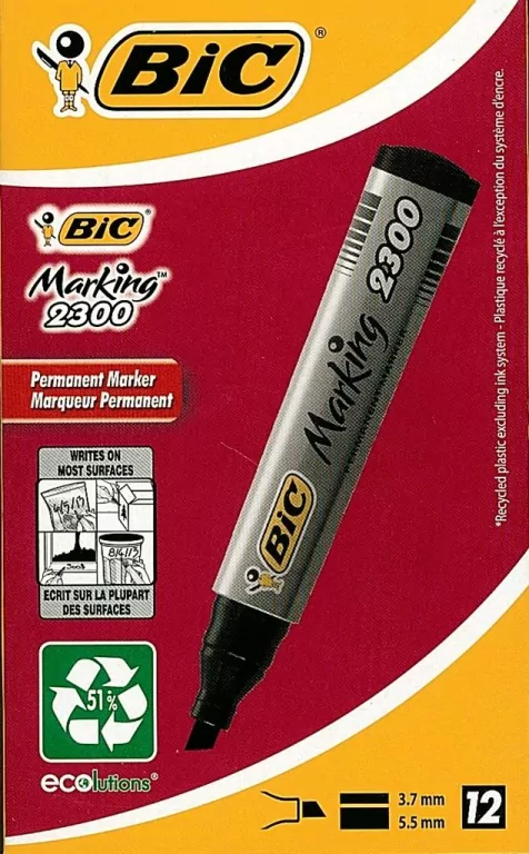 Marker Marking 2300 ścięty czarny  BIC - tantis.pl