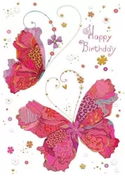 Karnet B6 + koperta: Czerwone motyle